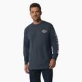 Dickies Men's Long Sleeve Heavyweight Logo T-Shirt - Airforce Blue Size 2Xl (WL22C)