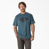 Dickies Men's Short Sleeve Heavyweight Logo T-Shirt - Baltic Blue Heather Size Lt (WS22C)