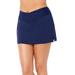 Plus Size Women's High Waist Quick-Dry Side Slit Skirt by Swimsuits For All in Navy (Size 8)