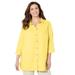 Plus Size Women's Classic Linen Buttonfront Shirt by Catherines in Canary (Size 3X)