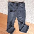 American Eagle Outfitters Jeans | American Eagle Distressed Super Low Jegging Jeans Size 8 | Color: Black | Size: 8