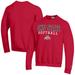 Men's Champion Scarlet Ohio State Buckeyes Softball Stack Powerblend Pullover Sweatshirt