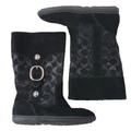 Coach Shoes | Coach Meyer Signature Logo Black Suede Buckle Detail Flat Winter Snow Boots 5.5b | Color: Black | Size: 5.5