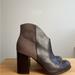 Anthropologie Shoes | Anthropologie Brown Leather Block Heel Boots 7m | Color: Brown/Tan | Size: 7