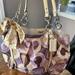 Coach Bags | Authentic Lavender And White/Cream Coach Bag | Color: Purple | Size: 13x16