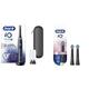 Oral-B iO Series 8 Elektrische Zahnbürste, black onyx & iO Sanfte Reinigung Aufsteckbürsten für elektrische Zahnbürste, 2 Stück, sanfte Zahnreinigung, Zahnbürstenaufsatz für Oral-B Zahnbürsten,schwarz