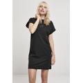 Stillkleid URBAN CLASSICS "Damen Ladies Cut On Sleeve Printed Tee Dress" Gr. 4XL, US-Größen, schwarz (black, black) Damen Kleider