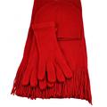 Plain Red Hat, Scarf & Gloves Set