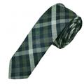 Green, Navy & White Checked Wool Blend Narrow Men's Tie