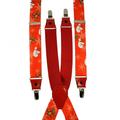 Santa Claus, Snowflakes, Holly & Bells Red Christmas Trouser Braces