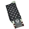 Viyella Charcoal Grey & Pale Green Polka Dot Wool Blend Shortie Men's Socks