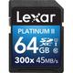 Lexar Platinum II SDXC Class 10 300x Memory Card 64GB