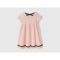 Benetton, Short Dress In Stretch Cotton, taglia L, Soft Pink, Kids