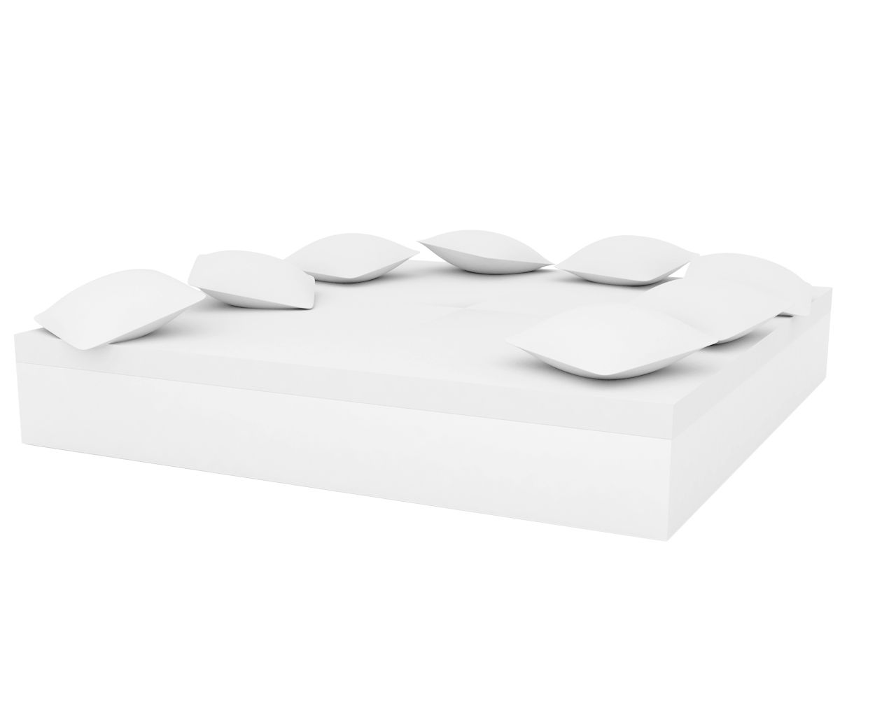Vondom »JUT CHILL« Outdoor Daybed 240x240 cm / Ecru mit Bezug Silvertex Ecru 0009 / Lackiert Hochglanz Image