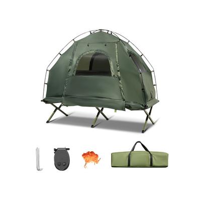 Costway 1-Person Folding Camping Tent with Sunshade and Air Mattress