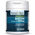 Biotin 500µG (Vitamin B7), Purest Grade 100 Capsules
