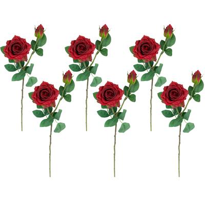 Real Touch™ Red Artificial Rose Stems, Set of 6 ...