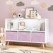 Toy Storage Cabinet,Kids bookcase with Collapsible Fabric Drawers