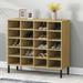 vidaXL Shoe Cabinet Shoe Cubby with 20 Compartments Shoe Rack Solid Pine Wood - 37.4" x 13.8" x 34.3"