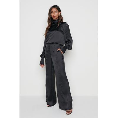 Hailee Satin Trousers - Black
