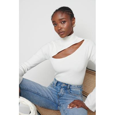 Shani Cut Out Knit Top - Cream