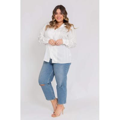 Curve Bronte Button Blouse - White