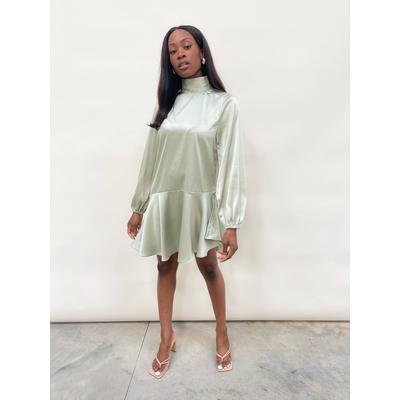 Ani Asymmetric Smock Dress - Mint