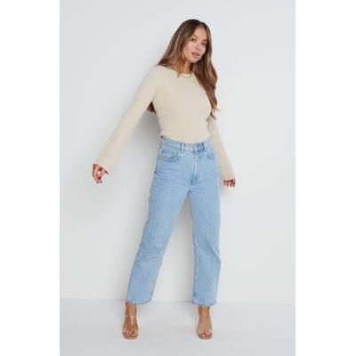 Jayla Long Sleeve Knit Top - Beige