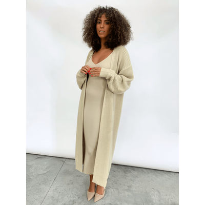 Arden Maxi Cardigan - Light Beige