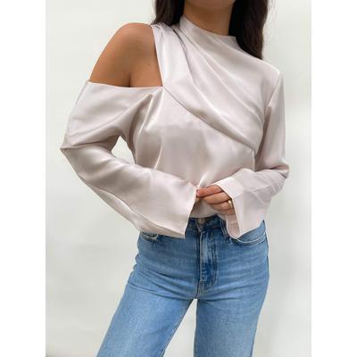 Jett Asymmetric Blouse - Champagne
