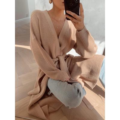 Arden Midi Tie Cardigan - Dusky Pink
