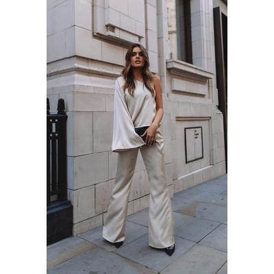 Isla One Shoulder Blouse - Champagne