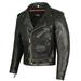 Men ICONIC Motorcycle Premium Natural Buffalo Leather Side Lace Biker Jacket Street Cruiser Black M