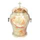 Beautiful natural stone onyx urn with rose or cross cremation urn for adult ashes Funeral urn for human Solid stone urn for ashes burial urn