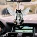 2Pcs Funny Acrylic Home Best Gift Car Pendant Car Interior Accessories Cat Hanging Puppy Ornaments Auto Rearview Mirror Decoration 2PCS STYLE C