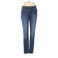 Ann Taylor LOFT Jeans - Mid/Reg Rise Skinny Leg Denim: Blue Bottoms - Women's Size 27 - Dark Wash