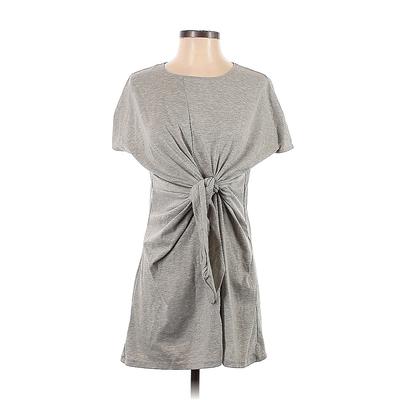 Vestidos Casual Dress - Shift Crew Neck Short sleeves: Gray Print Dresses - Women's Size Small