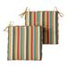 Greendale Home Fashions 18 x 18 Sunset Stripe Square Outdoor Chair Pad (Set of 2)