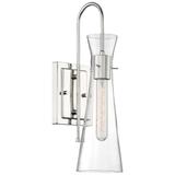 Bahari; 1 Light; Wall Sconce; Polished Nickel Finish with Clear Glass