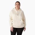 Dickies Women's Plus Water Repellent Sleeve Logo Hoodie - Antique White Size 3X (FWW22)