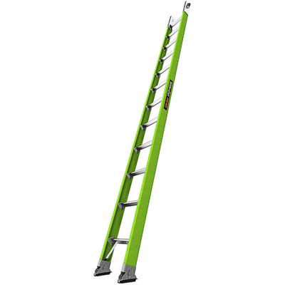 Little Giant 12' Type 1AA Green Fiberglass Underground Utility Access Ladder Base Section with Swivel Feet 18002-272 - 375 lb. Capacity