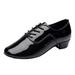 CFXNMZGR Men s Solid Color Lace Up Modern Dance Shoes Dance Hall Latin Dance Shoes Black