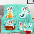 Easter Spring Throws Blanket With Pillow Cover For All Season Cozy&Soft Plush Throws Blanket Easter Decor Throws Blanket For Kids Girls Boys