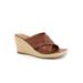 Wide Width Women's Hastings Heeled Sandal by SoftWalk in Cognac (Size 9 1/2 W)