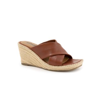 Women's Hastings Heeled Sandal by SoftWalk in Cognac (Size 8 M)