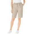 Plus Size Women's Drawstring Denim Short by Woman Within in Natural Khaki (Size 30 W) Shorts