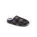 Wide Width Men's Nordic Plaid Indoor/Outdoor Slippers by Deer Stags in Grey Black (Size 9 W)