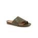 Wide Width Women's Corsica Slides by SoftWalk in Dark Olive (Size 7 1/2 W)