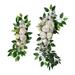 2 Pieces Rustic Artificial Flower Arch Decor Green Leaves Decorative Arch Floral Arrangement for Wedding Backdrop Table Decoration Ornament White