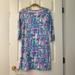 Lilly Pulitzer Dresses | Lilly Pulitzer | Three-Quarter Length Mini Dress, Size Xs - Excellent Condition | Color: Blue/Pink | Size: Xs